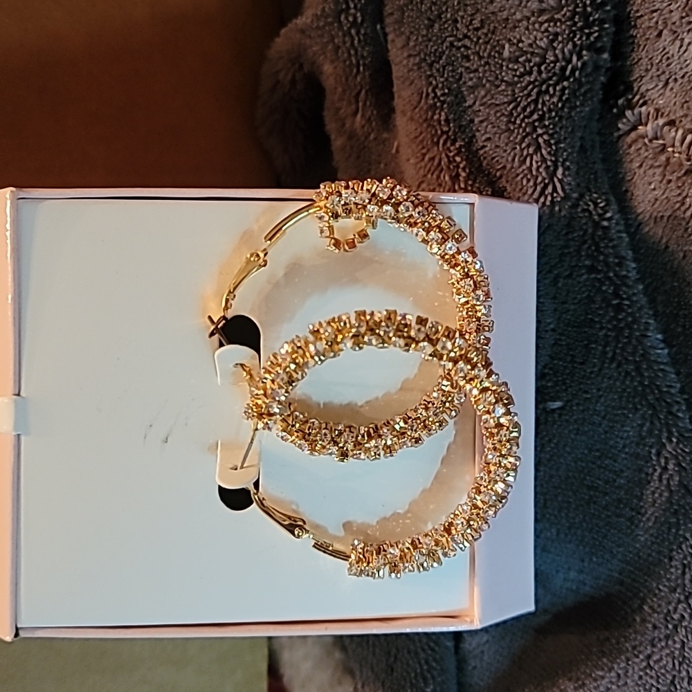 Macy's Crystal Hoop Earrings
